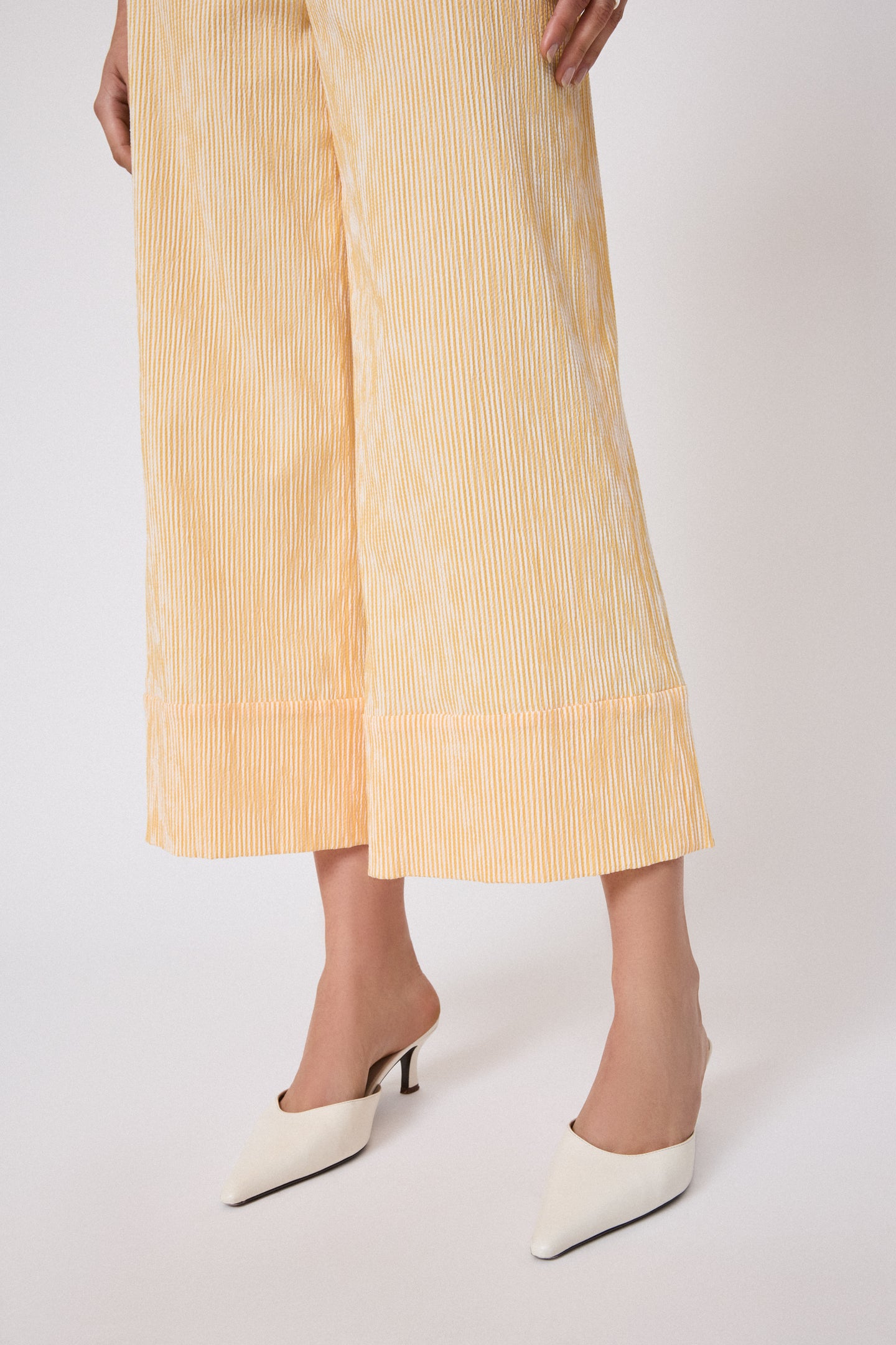 Striped Seersucker Wide Leg Pant