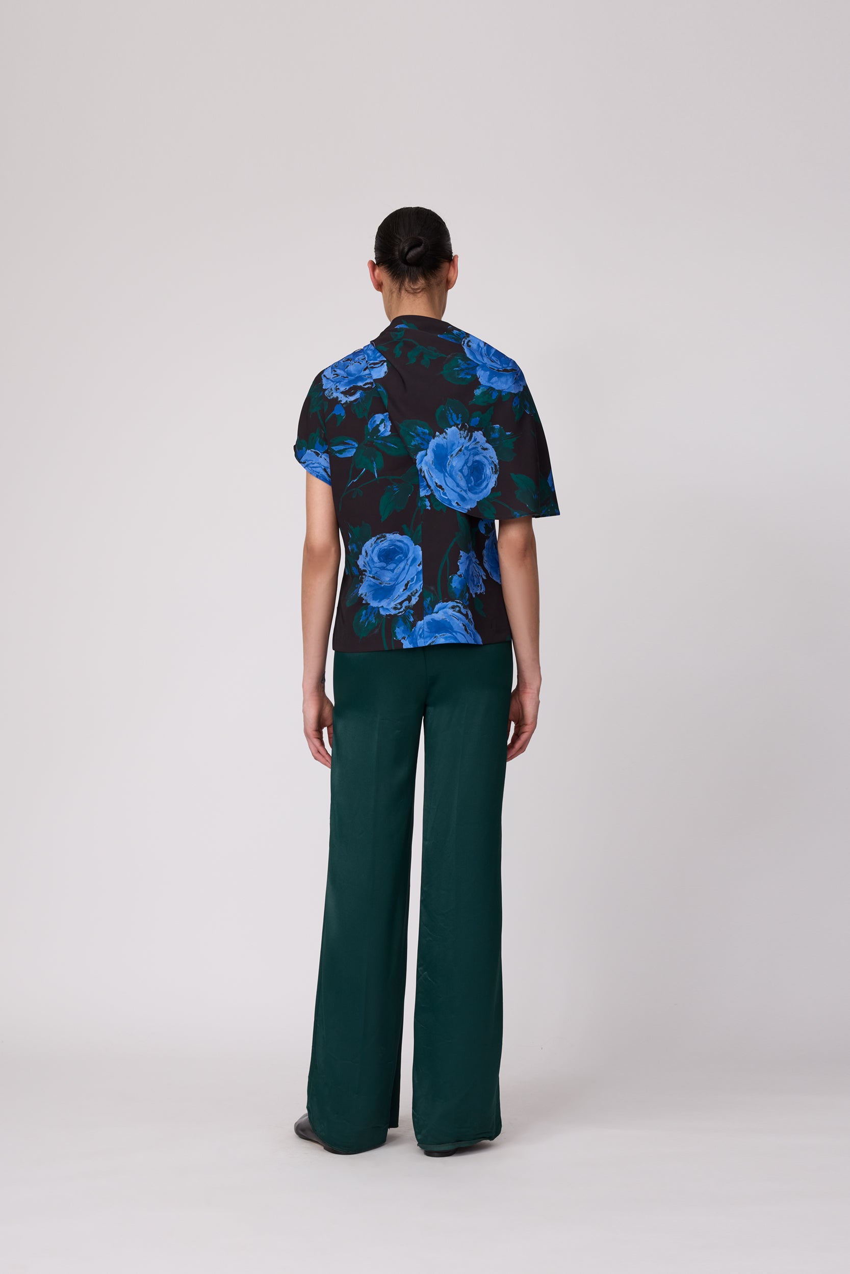 Rose Crepe Draped Blouse – Pearl by Lela Rose