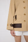 Cotton Twill Leather Detail Jacket