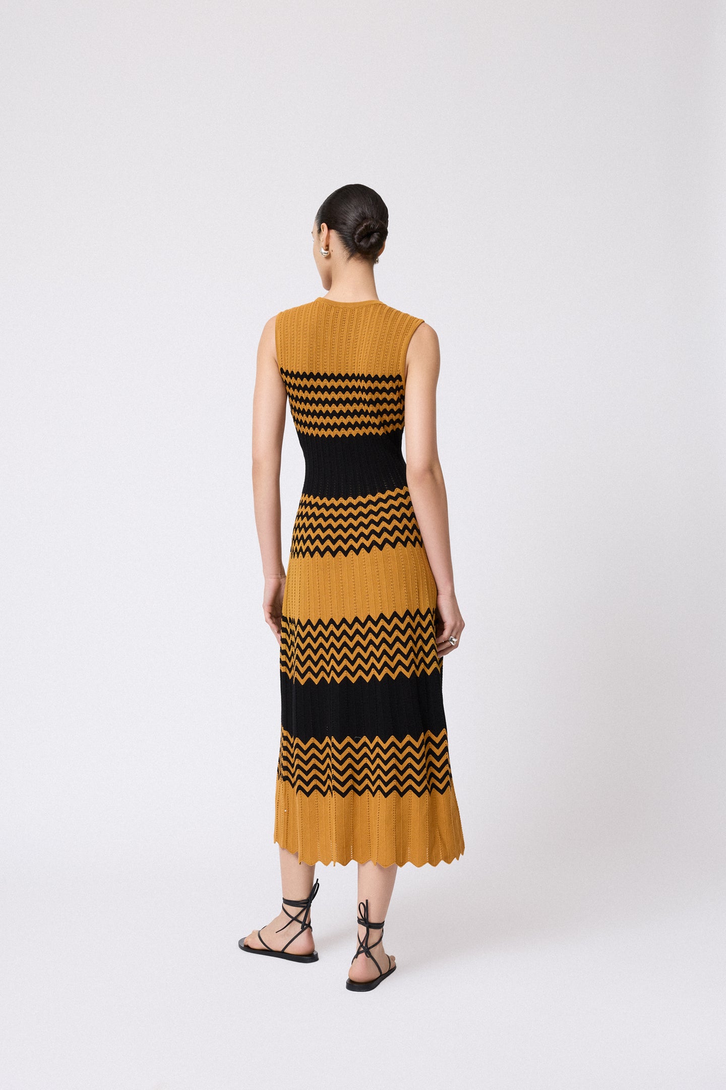 Chevron Pointelle Knit Dress