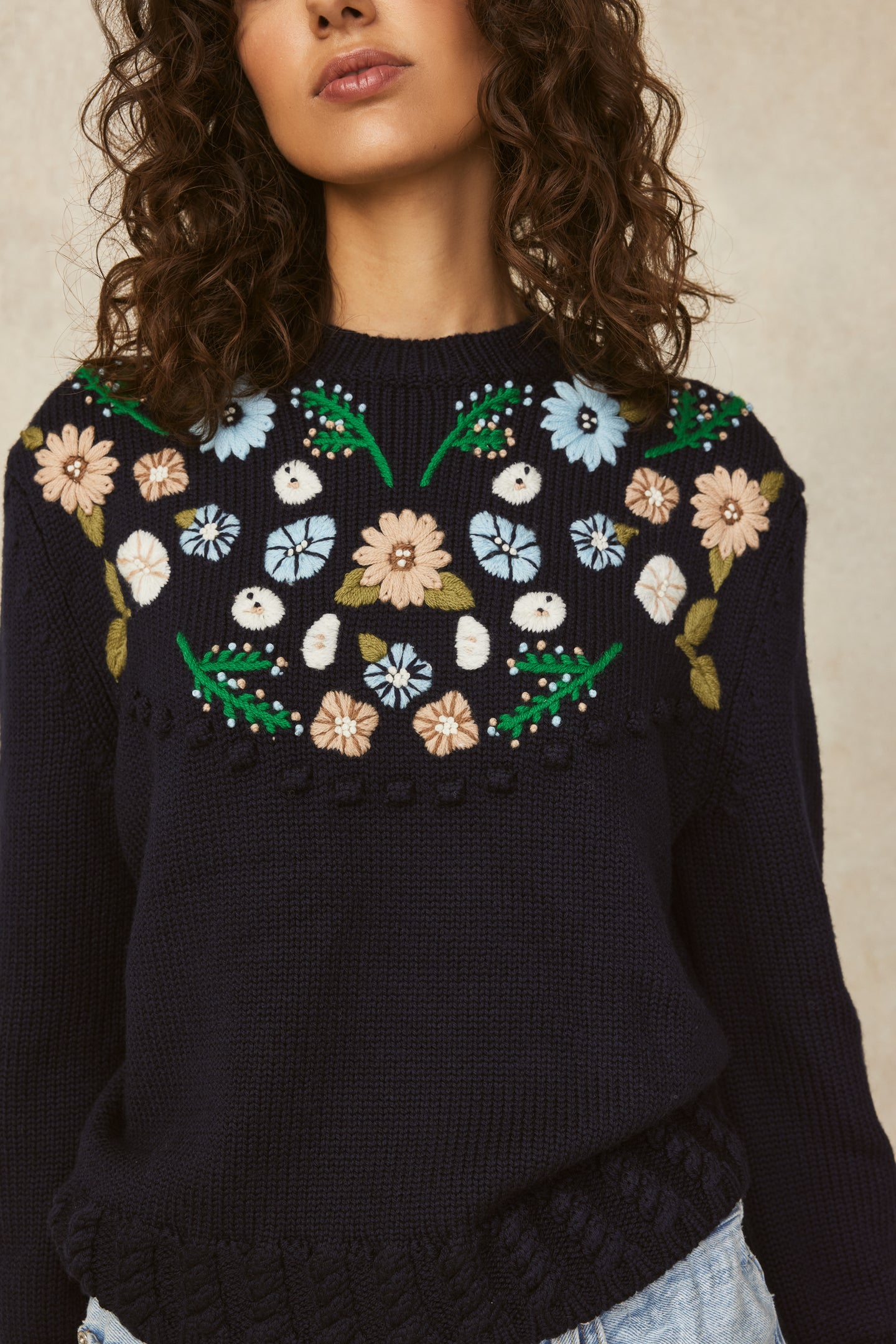 Floral Embroidered Sweater