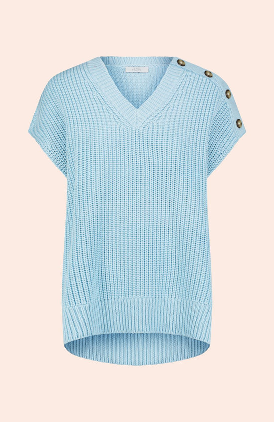 Button Detail Sleeveless Sweater