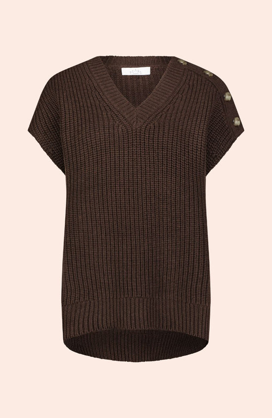 Button Detail Sleeveless Sweater