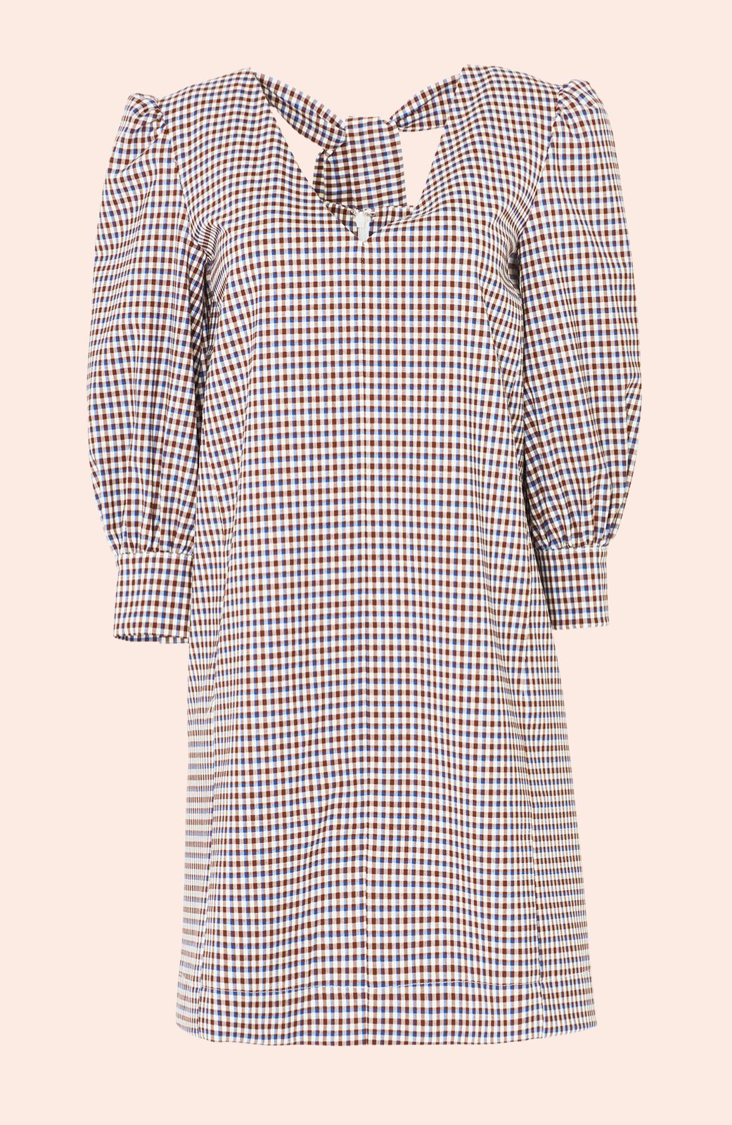 Checked Wool Full Sleeve Dress
