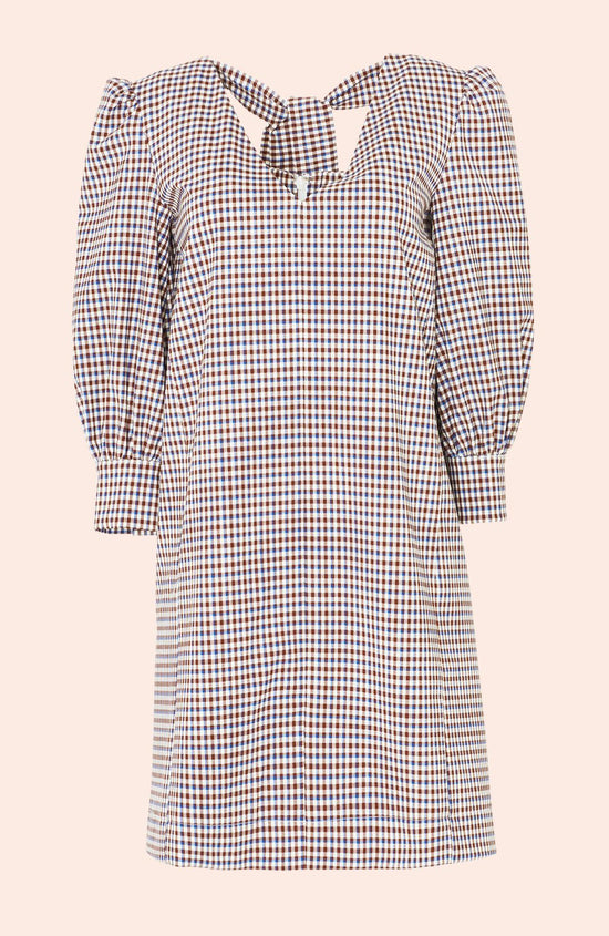 Checked Wool Full Sleeve Dress