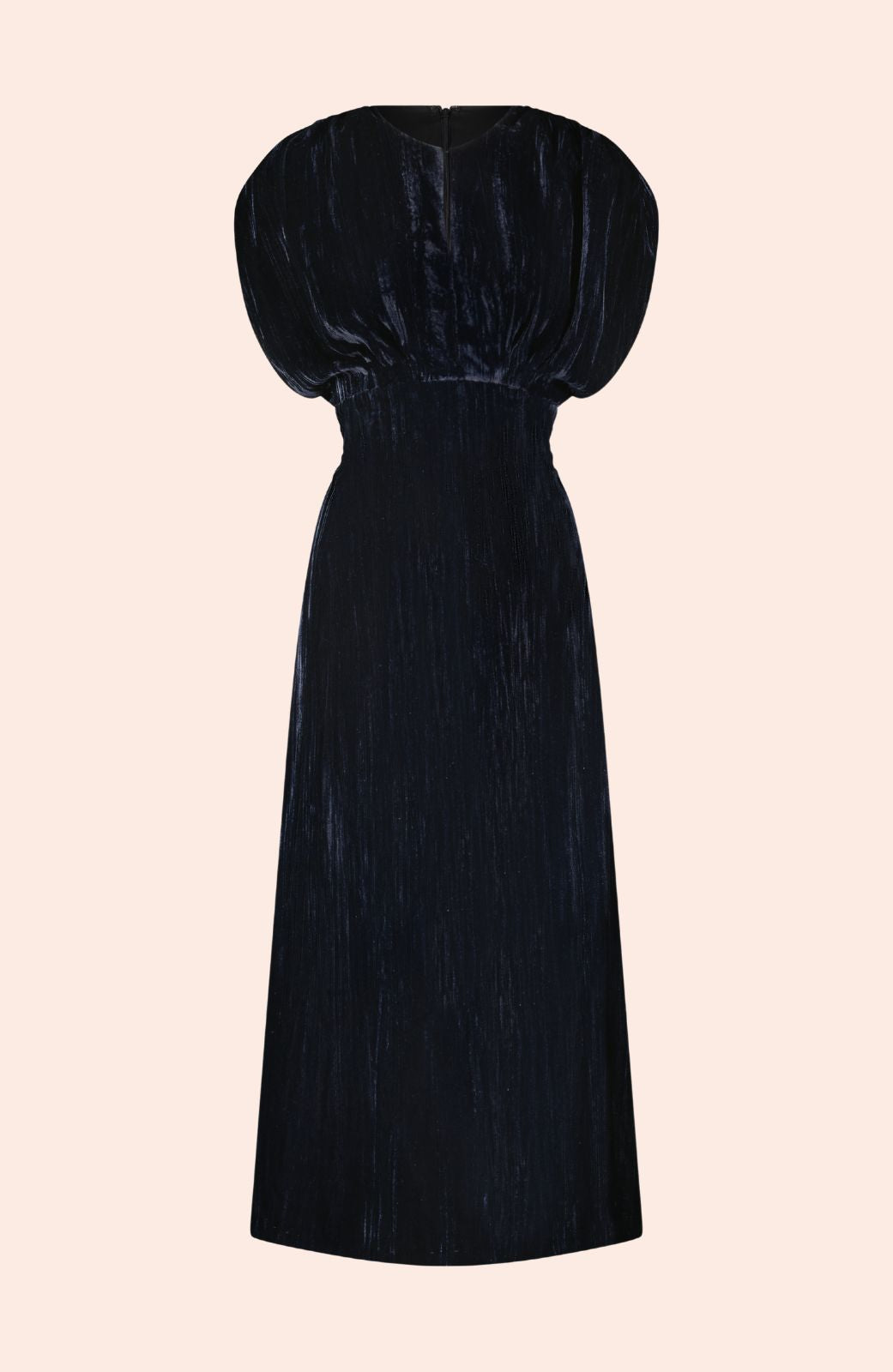 Crinkled Velvet Ruched Dress