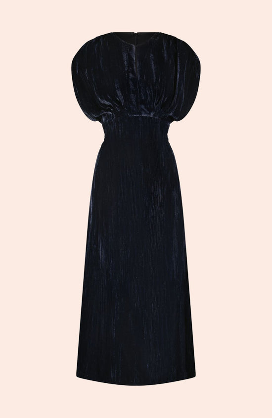 Crinkled Velvet Ruched Dress