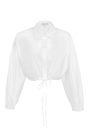 Cotton Poplin Tie Front Top